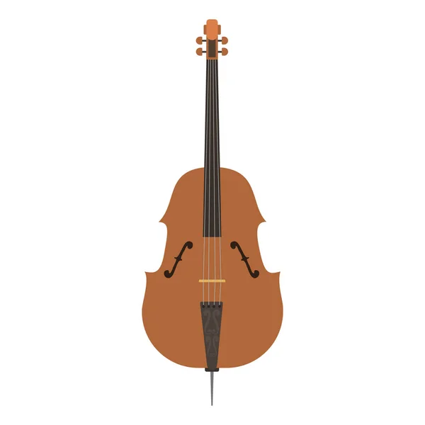 Violin with bow isolated fine performance stringed classical music art instrument and concert musical orchestra string fiddle viola vector illustration. — Stock Vector