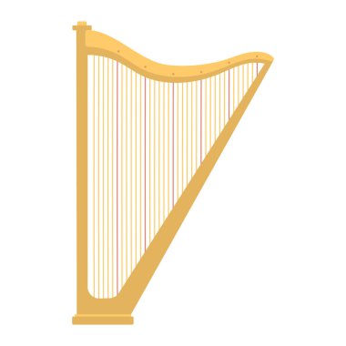 ARP simgesi altın yaylı enstrüman klasik Orkestrası sanat ses aracını ve akustik Senfoni yaylı ahşap vektör çizim keman.
