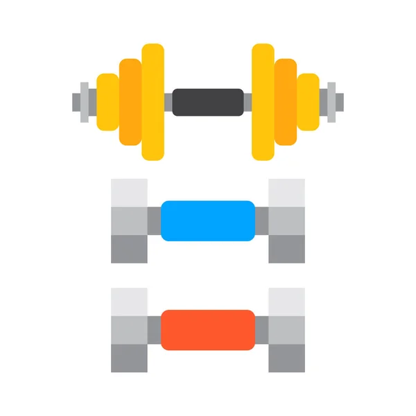 Dumbbells stack lined up rack with metal chrome gym tools center indoor workout activity and heavy equipment health workout vector illustration. — Stock Vector