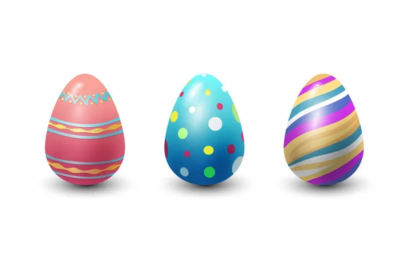 Huevos de Pascua pintados con ilustración vectorial patrón primavera . — Vector de stock