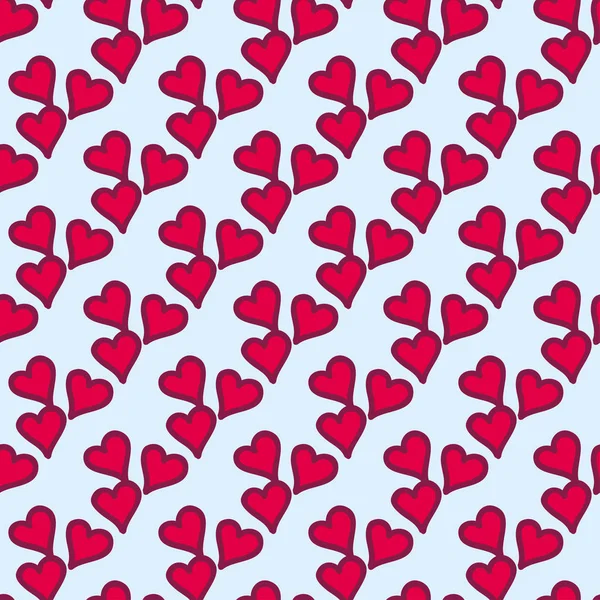 Simple corazón rojo agudo vector patrón sin costura y tarjeta de color rosa hermosa celebrar emoticono brillante símbolo vacaciones arte abstracto decoración . — Archivo Imágenes Vectoriales