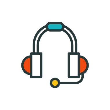 İnce çizgiler bağlantı simgesi anahat kulaklık veri merkezi grup bulut bilgi işlem sistemi internet koruma şifre erişim araç vektör çizim.