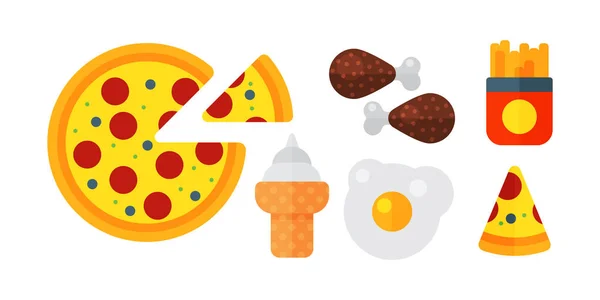 Conjunto de coloridos iconos de comida rápida de dibujos animados restaurante aislado sabroso americano hamburguesa con queso carne y hamburguesa poco saludable vector ilustración . — Archivo Imágenes Vectoriales