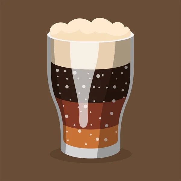 Alcohol cerveza vector ilustración refresco cervecería y fiesta bebida oscura taza helada bebida artesanal . — Vector de stock