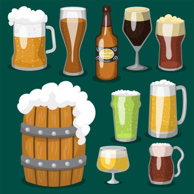 Alkol bira vektör çizim ferahlık bira içip parti karanlık içecek kupa ayaz zanaat.