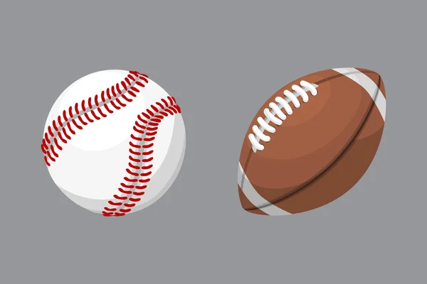 Sport balls isolated tournament win round baseball soccer equipment and recreation leather group traditional different design vector illustration.