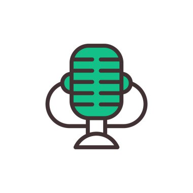 Vokal aracı gösteri ses radyo yayıncılığı mikrofon vektör izole röportaj müzik Tv web simge ses canlı kayıt stüdyo ses ortam küme yayın