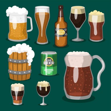 Alkol bira vektör çizim ferahlık bira içip parti karanlık içecek kupa ayaz zanaat.