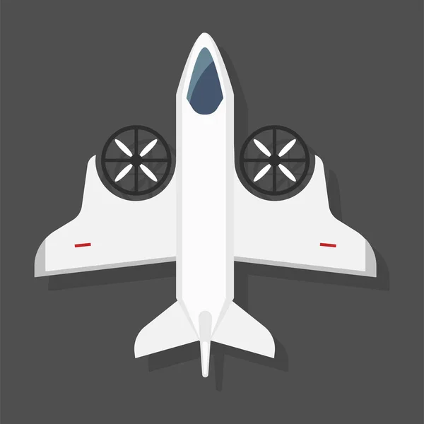 वेक्टर फास्ट विमान स्पष्टीकरण विमान टॉप दृश्य ट्रिप आणि विमान वाहतूक प्रवास डिझाइन ऑब्जेक्ट . — स्टॉक व्हेक्टर