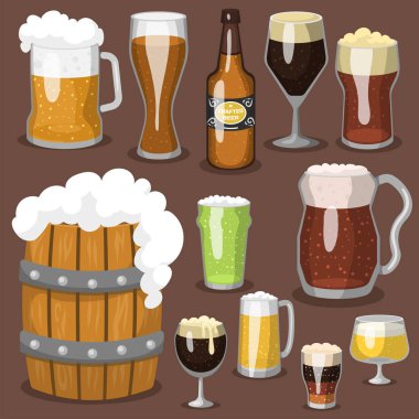 Alkol bira vektör çizim ferahlık bira içip parti karanlık içecek kupa ayaz zanaat.