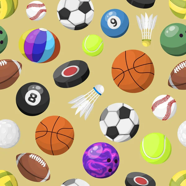 Спортивные мячи бесшовный векторный фон — стоковый вектор