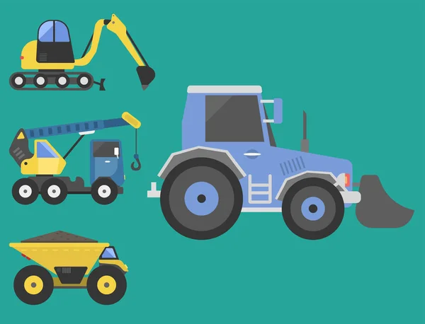 Entrega de construção caminhão transporte veículo movedor estrada máquina equipamento vetor . —  Vetores de Stock
