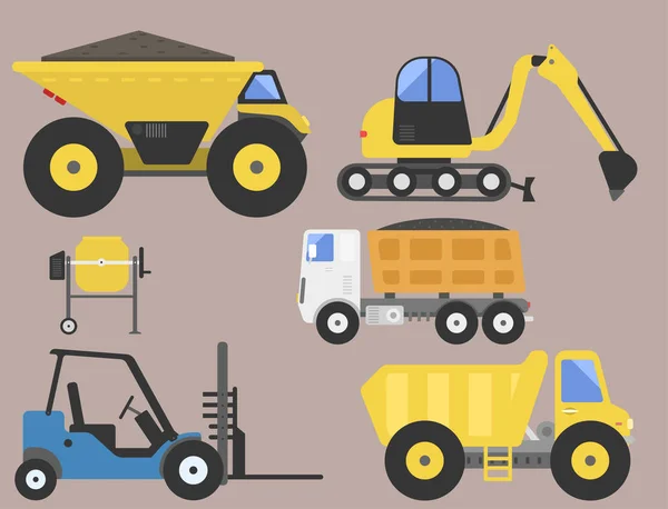 Entrega de construção caminhão transporte veículo movedor estrada máquina equipamento vetor . — Vetor de Stock