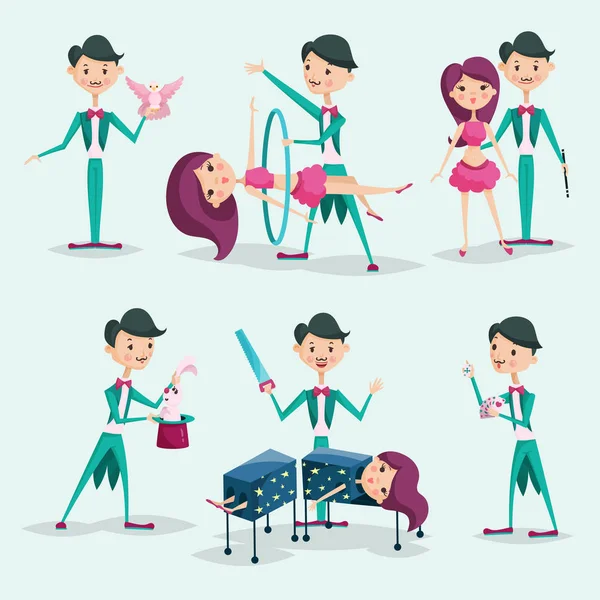 Cute magician character tricks vector illustration magic show cartoon man wizard circus - Stock Image - Everypixel Cute magician character tricks vector illustration magic show cartoon man wizard circus - Stock Image - Everypixel