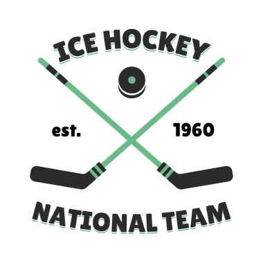 Hokey şirketi vektör şablonu puck sembolü rekabet grafik ile spor takımı için