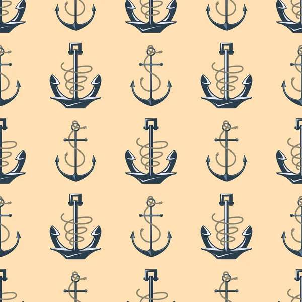 Vintage retro çapa rozet vektör seamless modeli deniz okyanus grafik deniz anchorage sembolü şekil