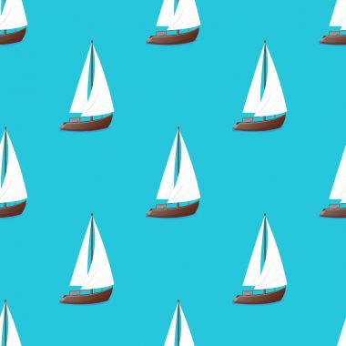 Yelken tekne tatil Dikişsiz desen vektör çizim.