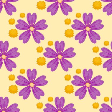 Doğa illüstrasyon Dikişsiz desen arka plan çiçek yaz vektör çiçek