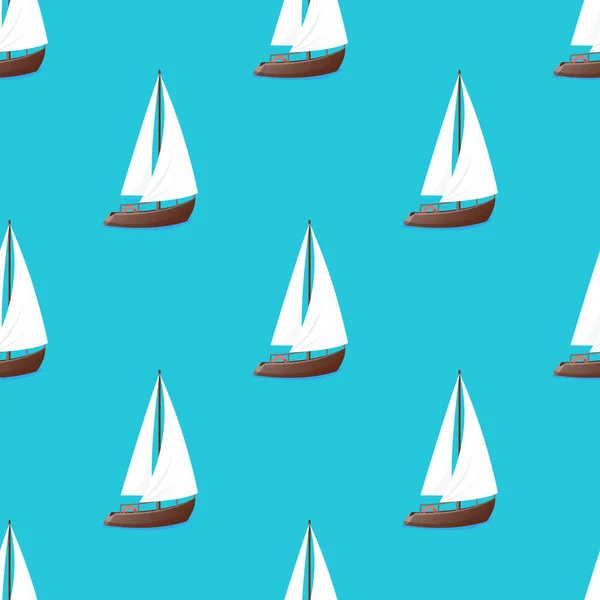 Ilustração de vetor de padrão sem costura de férias de barco à vela . — Vetor de Stock