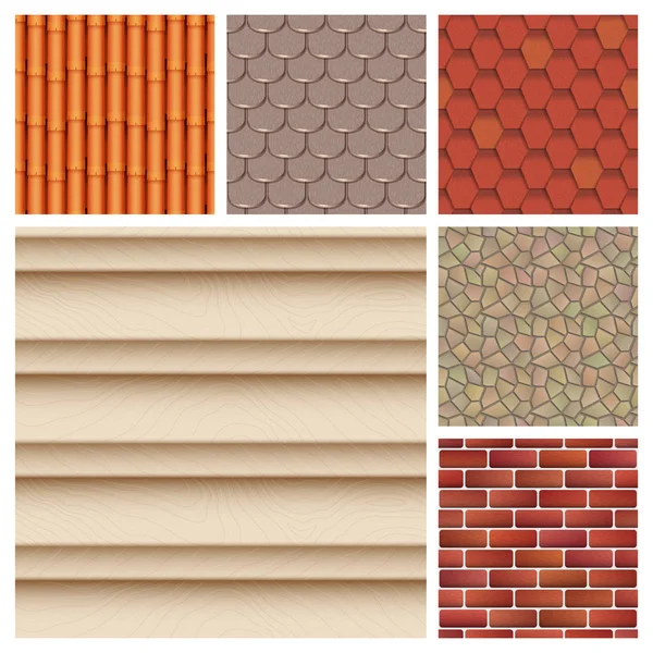 Çatı kiremitleri klasik doku ve detay ev Dikişsiz desen malzeme vektör şekil