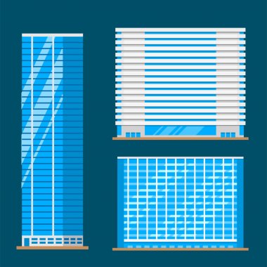 Gökdelenler binalar izole kule ofis şehir mimarisi ev iş daire vektör çizim