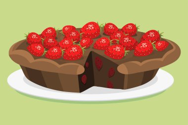 Çizgi film kek taze lezzetli tatlı tatlı pasta pasta vektör sıklığı ev yapımı illüstrasyon gurme lezzetli