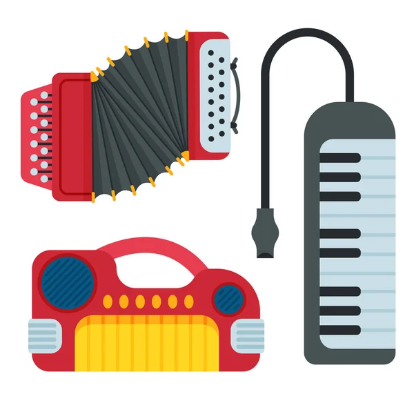 Tastatur Musikinstrumente isoliert klassische Musiker Klavierausrüstung Vektor Illustration — Stockvektor