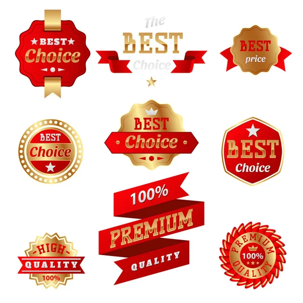 Set van vector badges winkel product verkoop beste prijs stickers reclame label symbool korting promotie vectorillustratie. — Stockvector