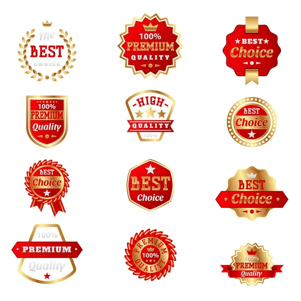 Set di badge vettoriali vendita prodotti miglior prezzo adesivi pubblicità tag simbolo sconto promozione vettoriale illustrazione . — Vettoriale Stock
