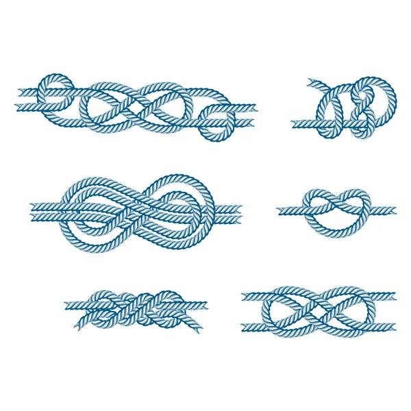 海缆绳结矢量插图隔离海军电缆自然滑车标志 — 图库矢量图片