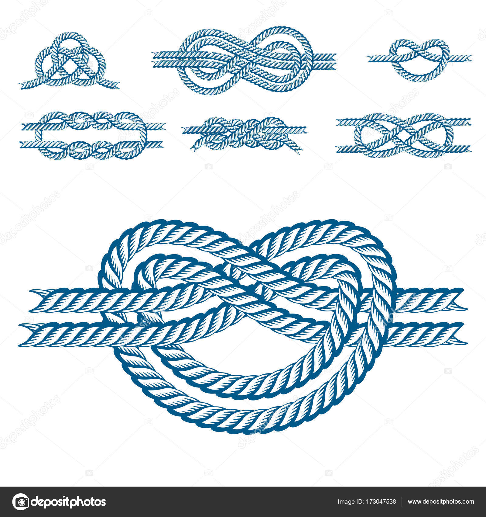 Sea boat rope knots vector illustration isolated marine navy cable natural  tackle sign Stock Vector by ©vectordreamsmachine 173047538