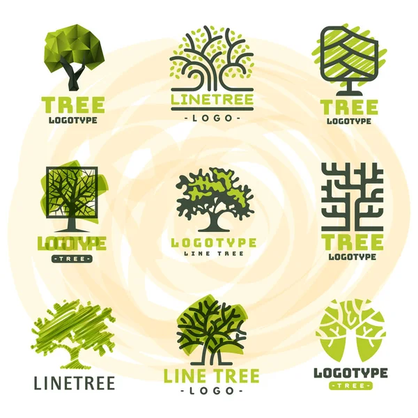 Baum Reisen im Freien grüne Silhouette Wald Abzeichen Nadelholz natürliche Abzeichen Spitzen Linie Fichte Vektor. — Stockvektor