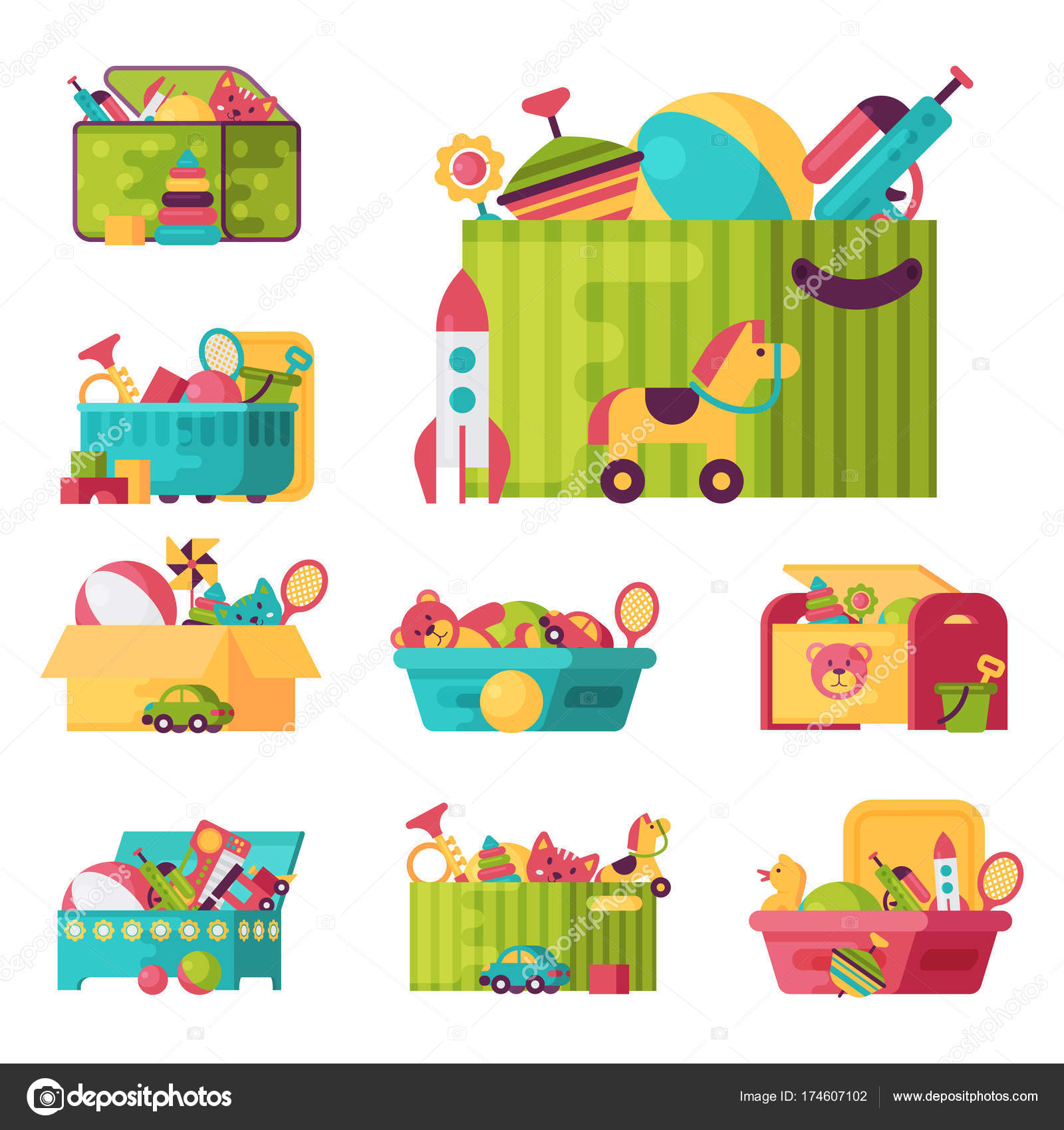 toys in boxes