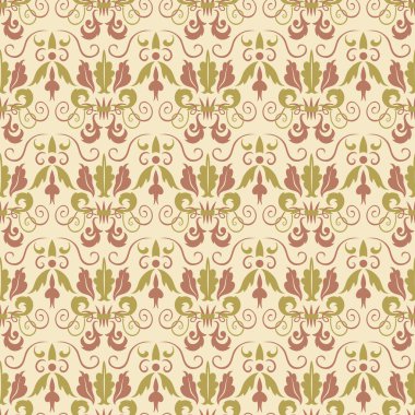 Vektör damasko vintage Dikişsiz desen arka plan.