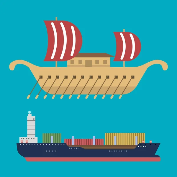 Векторные парусные лодки морской символ судостроительной индустрии круизный набор морских икон — стоковый вектор