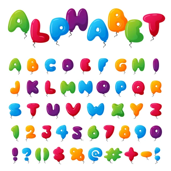 Воздушный шар алфавит характер набор иллюстрации с детьми стиль игрушки красочные воздушные шары изолированы на белом празднование дня рождения событие ABC baby design — стоковое фото