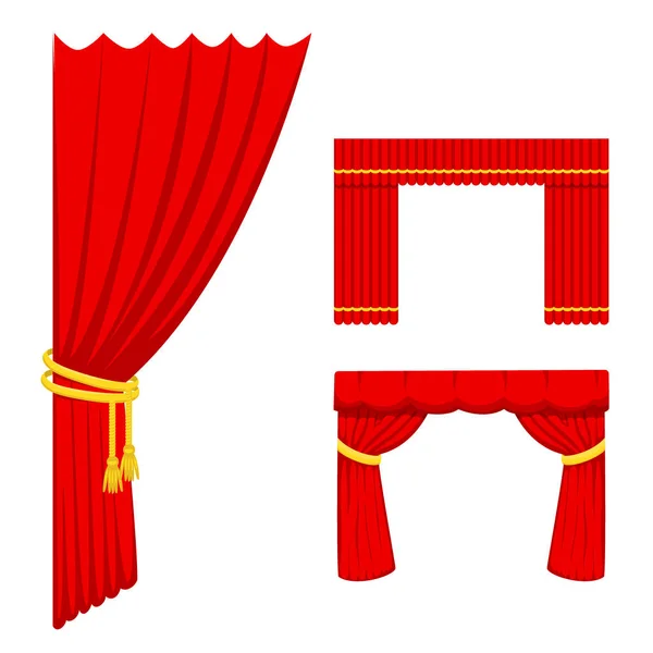 Theather scène blind gordijn fase stof textuur prestaties interieur doek ingang achtergrond geïsoleerd vectorillustratie — Stockvector