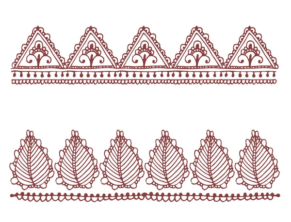 Tatouage au henné marron mehndi fleur gribouillis ornemental décoratif motif indien paisley arabesque mhendi embellissement vecteur . — Image vectorielle