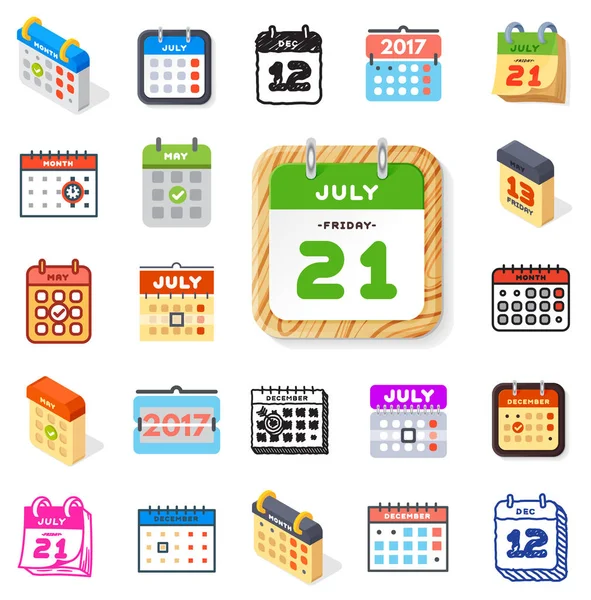 Векторні іконки календаря офісний організатор встановив ділову дату графічного планування паперу призначити календар місяця піктограму. Елемент нагадування для зустрічі подій та ілюстрації в кінці терміну — стоковий вектор