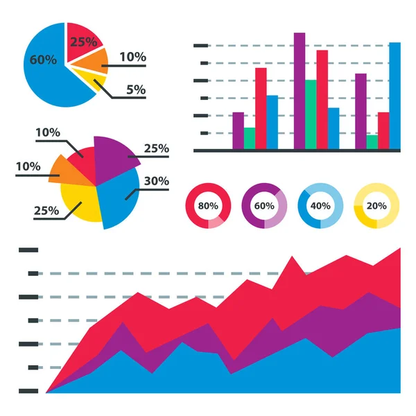 Elementów diagramu wykresu wykres wektorowy biznesu infografiki arkusza przepływu danych szablonu strzałki koło postępu raportu podającą — Wektor stockowy