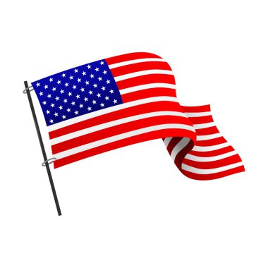 Bağımsızlık günü ABD Amerika Birleşik Devletleri Amerikan sembolü özgürlük ulusal amblemi vektör çizim bayraklar