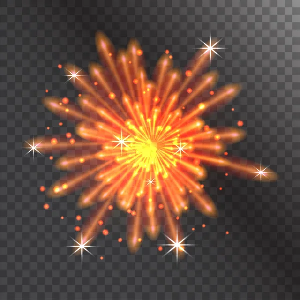 Feu d'artifice vectoriel illustration célébration fête événement nuit explosion lumière fête festive — Image vectorielle