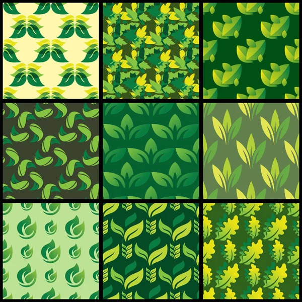 Patrón sin costuras con hojas verdes vector de fondo ilustración naturaleza diseño floral verano planta textil moda arte tropical . — Vector de stock