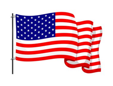 Bağımsızlık günü ABD Amerika Birleşik Devletleri Amerikan sembolü özgürlük ulusal amblemi vektör çizim bayraklar