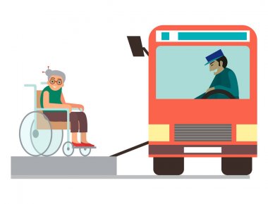 Engelli çeşitli engellilere tekerlekli sandalye geçersiz kişi yardım sakatlık karakterleri devre dışı bırak tıbbi yardım illüstrasyon vektör.