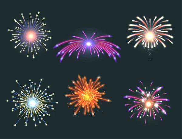 Firework vector illustration celebration holiday event night explosion light festive party