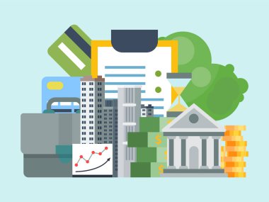 Akıllı finans sektörü yatırım vektörü çizimi. Gelecekteki para büyümesi için finans yönetimi.