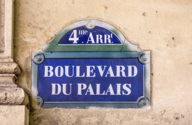 Boulevard du Palais - Paris eski sokak tabelası