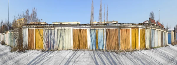 Old garage doors in a row in the GDR — Stock Photo, Image