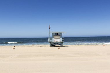 Redondo Beach boş güzel Plajı'nda boş plaj kulübe 